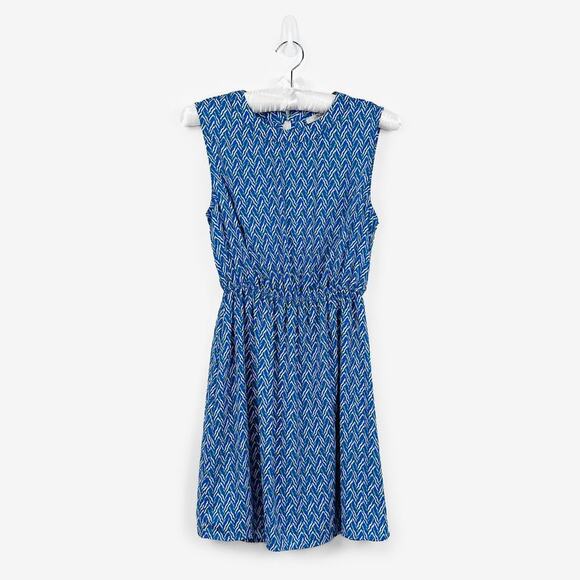 Andree by Unit Printed Mini Dress Size S Blue Geometric Preppy Casual Girlcore - Picture 3 of 4